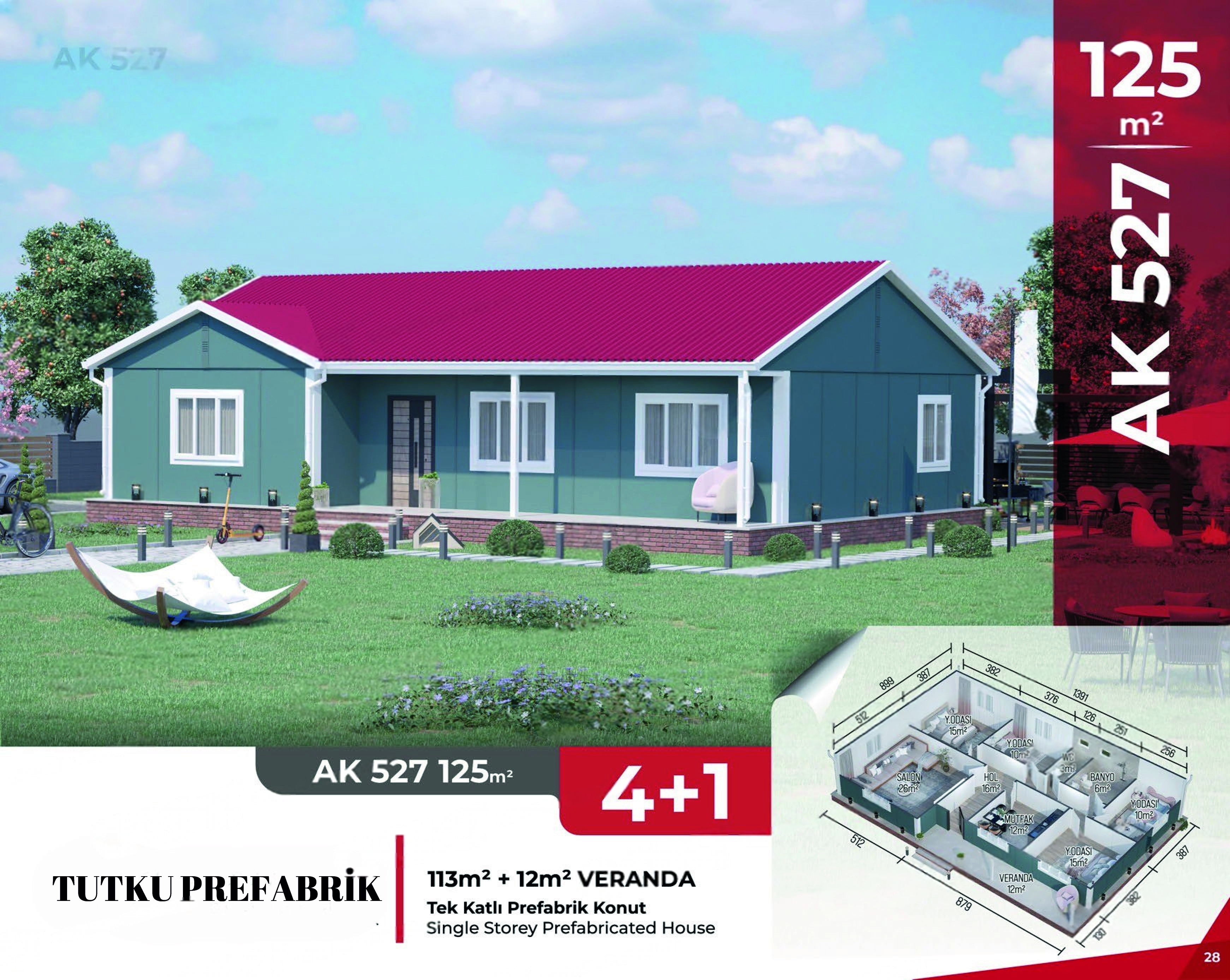 AK 527 - 125m² Prefabrik Ev
